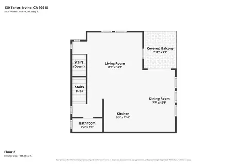 Floorplan - 130 Tenor, Irvine, CA 92618 photo 3 of 4