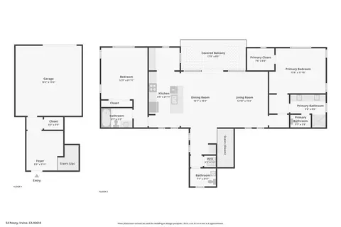 Floorplan - 54 Peony, Irvine, CA 92618 photo 2 of 3