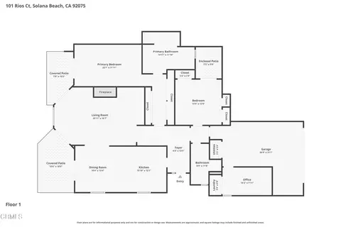 Floorplan - 101 Rios Ct, Solana Beach, CA 92075 photo 1 of 1