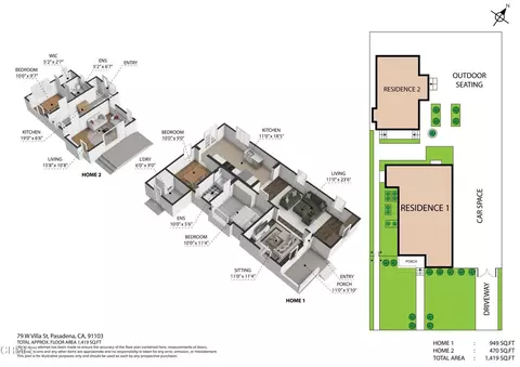 Floorplan - 79 W Villa St, Pasadena, CA 91103 photo 1 of 1
