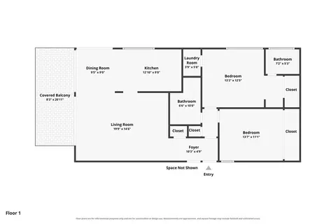 Floorplan - 395 Cliff Dr #106, Pasadena, CA 91107 photo 1 of 1