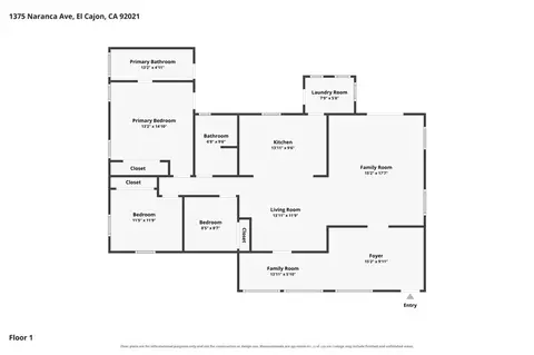 Floorplan - 1375 Naranca Ave, El Cajon, CA 92021 photo 2 of 2