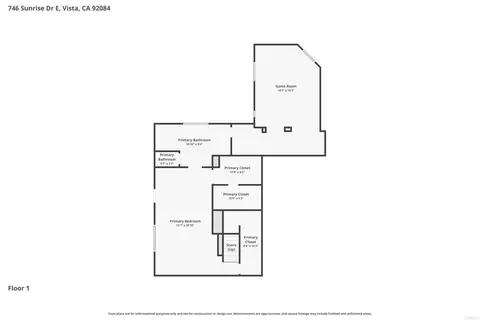 Floorplan - 746 Sunrise Dr E, Vista, CA 92084 photo 1 of 5