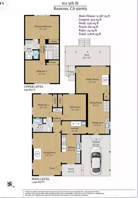 Floorplan - 611 9th St, Ramona, CA 92065 photo 1 of 1