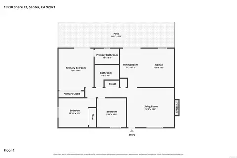 Floorplan - 10510 Share Ct, Santee, CA 92071 photo 1 of 1
