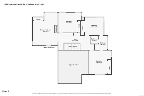 Floorplan - 11538 Shadow Ranch Rd, La Mesa, CA 91941 photo 2 of 2