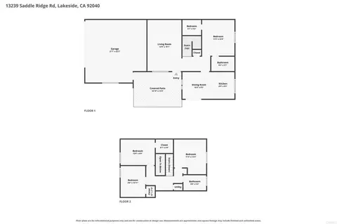 Floorplan - 13239 Saddle Ridge Rd, Lakeside, CA 92040 photo 1 of 3