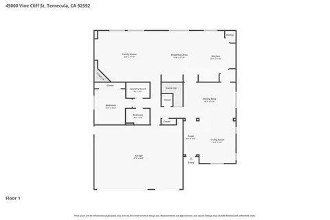 Floorplan - 45000 Vine Clf, Temecula, CA 92592 photo 1 of 2