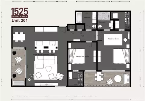 Floorplan - 1525 E Appleton St #201, Long Beach, CA 90802 photo 1 of 1