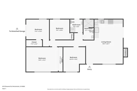Floorplan - 6412 Shawnee, Westminster, CA 92683 photo 1 of 3