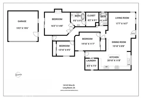 Floorplan - 1414 E Silva, Long Beach, CA 90807 photo 1 of 1