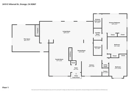 Floorplan - 2419 E Villa Real, Orange, CA 92867 photo 1 of 1