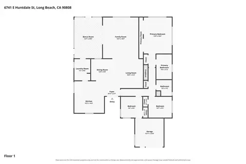 Floorplan - 6741 E Huntdale, Long Beach, CA 90808 photo 1 of 1