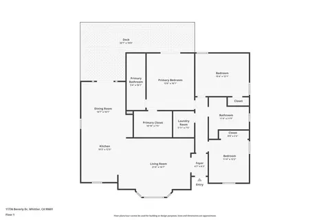 Floorplan - 11736 Beverly Dr, Whittier, CA 90601 photo 1 of 1