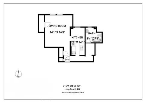 Floorplan - 315 W 3rd #1011, Long Beach, CA 90802 photo 1 of 1