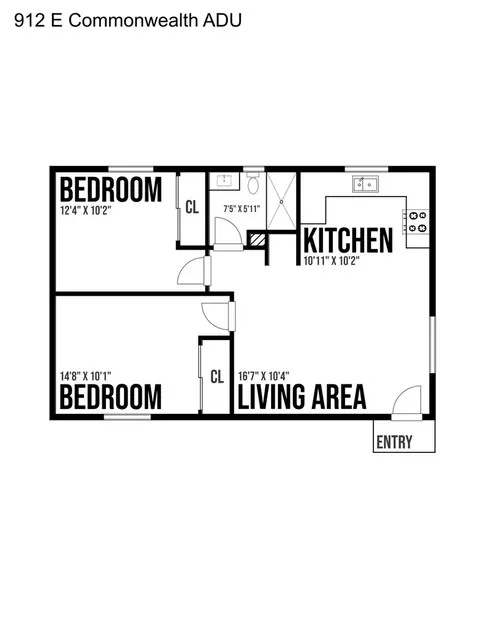 Floorplan - 912 E Commonwealth, Fullerton, CA 92831 photo 1 of 2