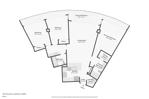 Floorplan - 700 E Ocean Blvd #1208, Long Beach, CA 90802 photo 1 of 1