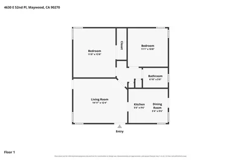 Floorplan - 4630 E 52nd Pl, Maywood, CA 90270 photo 1 of 3