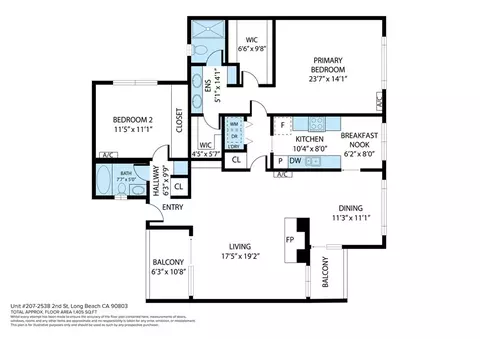 Floorplan - 2538 E 2nd #207, Long Beach, CA 90803 photo 1 of 1