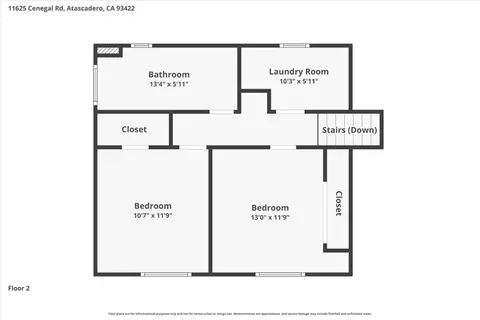Floorplan - 11625 Cenegal, Atascadero, CA 93422 photo 2 of 4