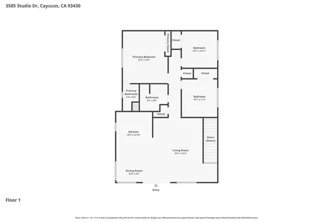 Floorplan - 3585 Studio, Cayucos, CA 93430 photo 1 of 2