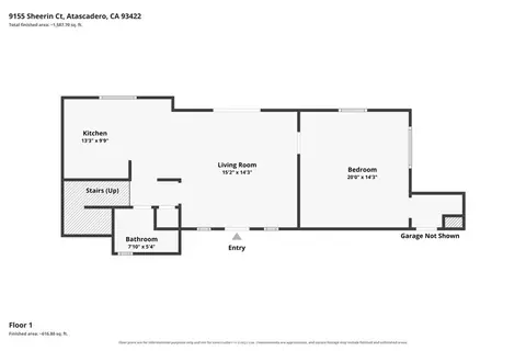 Floorplan - 9155 Sheerin Ct, Atascadero, CA 93422 photo 1 of 2