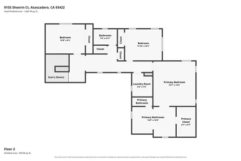 Floorplan - 9155 Sheerin Ct, Atascadero, CA 93422 photo 2 of 2