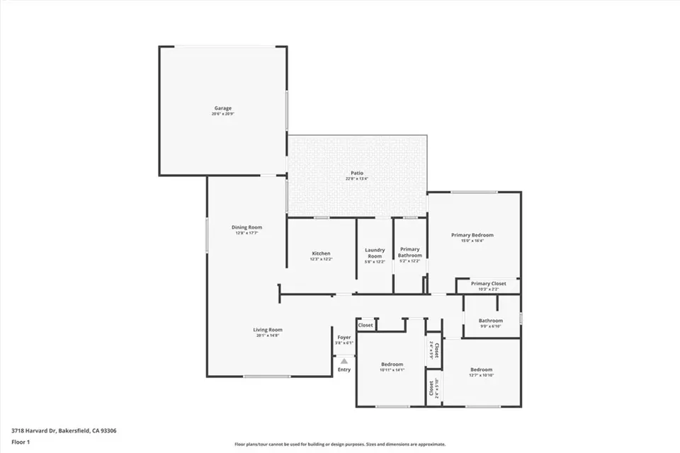 Floorplan - 3718 Harvard Dr, Bakersfield, CA 93306 photo 1 of 1