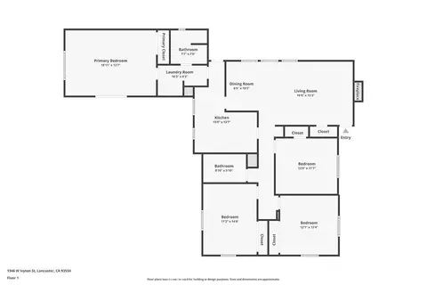 Floorplan - 1346 W Ivyton St, Lancaster, CA 93534 photo 1 of 1