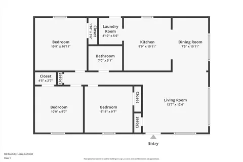 Floorplan - 508 South Dr, Lebec, CA 93243 photo 1 of 1