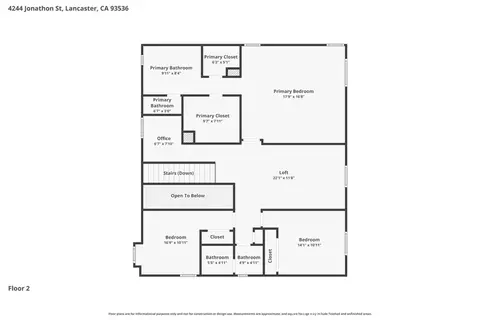 Floorplan - 4244 Jonathon, Lancaster, CA 93536 photo 2 of 3