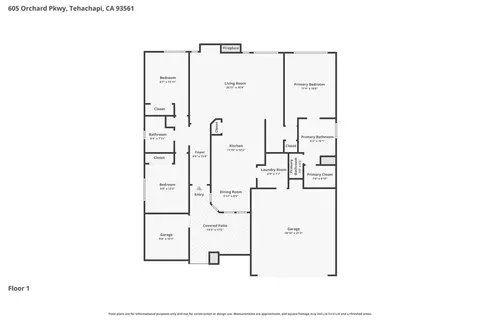 Floorplan - 605 W W Orch, Tehachapi, CA 93561 photo 1 of 1