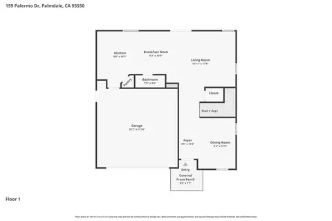 Floorplan - 159 Palermo Dr, Palmdale, CA 93550 photo 1 of 2