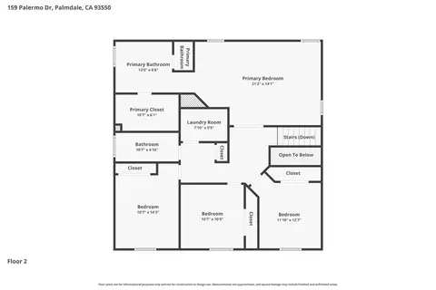 Floorplan - 159 Palermo Dr, Palmdale, CA 93550 photo 2 of 2