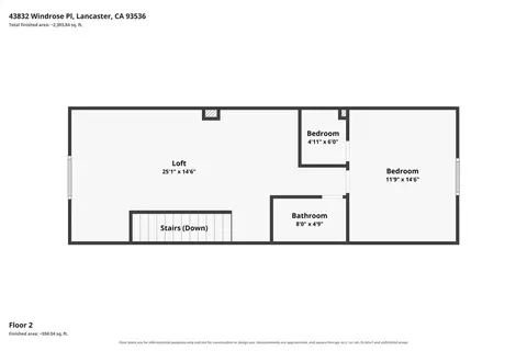 Floorplan - 43832 Windrose, Lancaster, CA 93536 photo 2 of 2