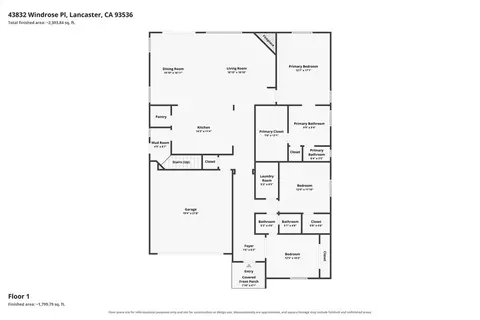 Floorplan - 43832 Windrose, Lancaster, CA 93536 photo 1 of 2