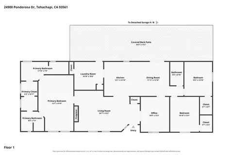 Floorplan - 24900 Ponderosa, Tehachapi, CA 93561 photo 4 of 4