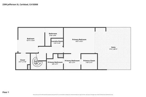 Floorplan - 2399 Jefferson #5, Carlsbad, CA 92008 photo 2 of 3