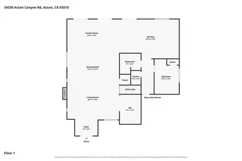 Floorplan - 34530 Acton Canyon Rd, Acton, CA 93510 photo 1 of 2