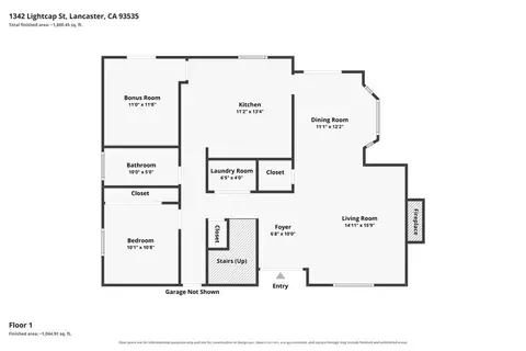 Floorplan - 1342 Lightcap St, Lancaster, CA 93535 photo 2 of 2