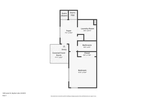 Floorplan - 1349 Lassen Dr, Big Bear Lake, CA 92315 photo 1 of 3