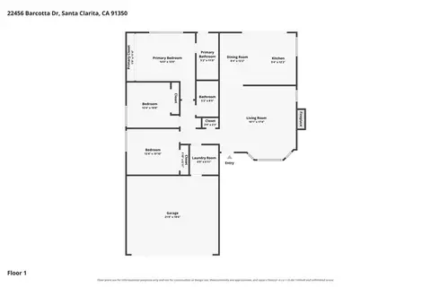 Floorplan - 22456 Barcotta Dr, Saugus, CA 91350 photo 1 of 1