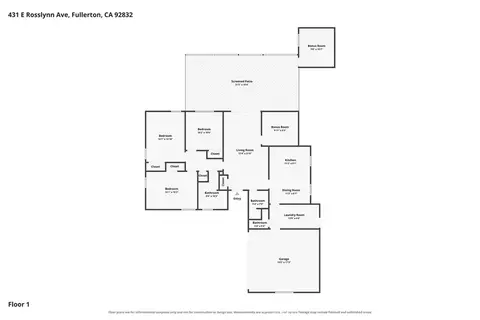 Floorplan - 431 E Rosslynn, Fullerton, CA 92832 photo 1 of 1