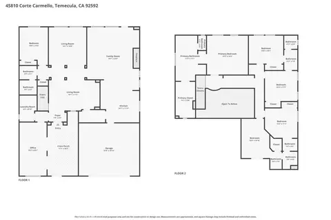 Floorplan - 45810 Corte Carmello, Temecula, CA 92592 photo 1 of 3