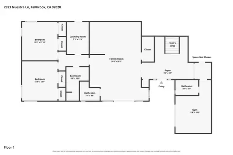 Floorplan - 2923 Nuestra, Fallbrook, CA 92028 photo 1 of 3