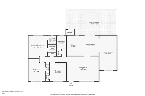 Floorplan - 2816 Louise St, Oceanside, CA 92056 photo 1 of 1