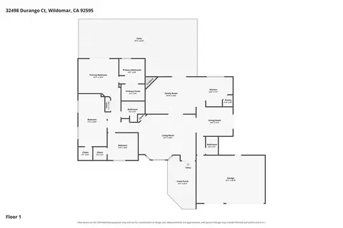 Floorplan - 32498 Durango Ct, Wildomar, CA 92595 photo 1 of 1