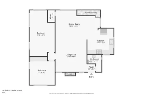 Floorplan - 532 Sunset, Crestline, CA 92325 photo 1 of 3
