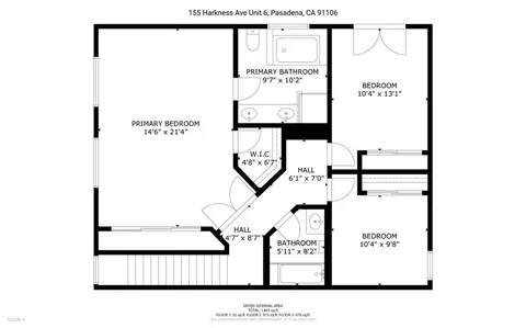Floorplan - 155 Harkness Ave #6, Pasadena, CA 91106 photo 2 of 4