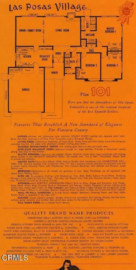 Floorplan - 1852 Weston Cir, Camarillo, CA 93010 photo 1 of 3